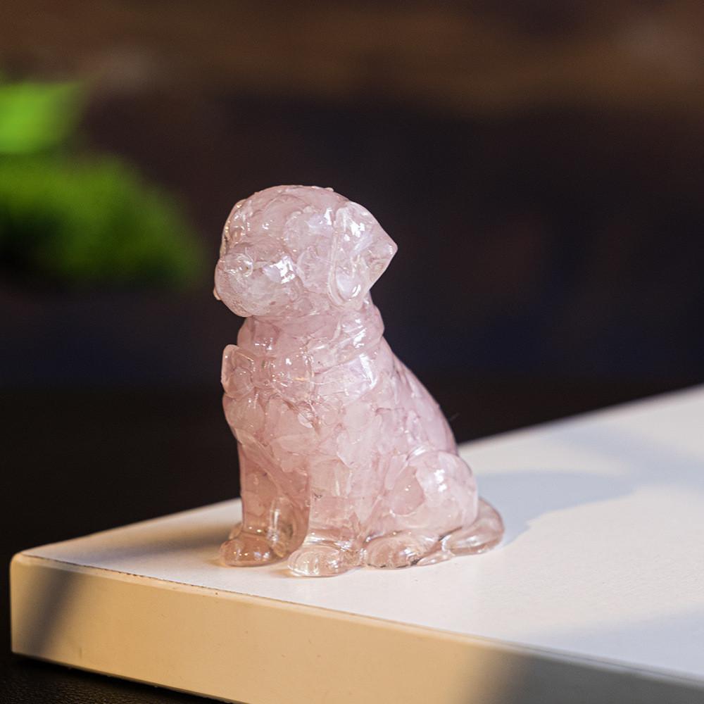Resin Crystal Dogs Snow Shih Tzu And Golden Retriever Home Decor Gift For Animal Lovers