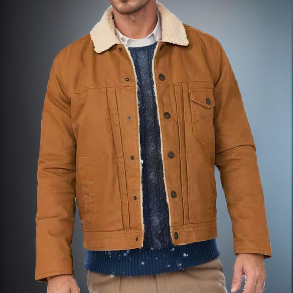 Men's Autumn and Winter Plus Velvet Jacket Cotton Workwear Casual Men's Top Coat