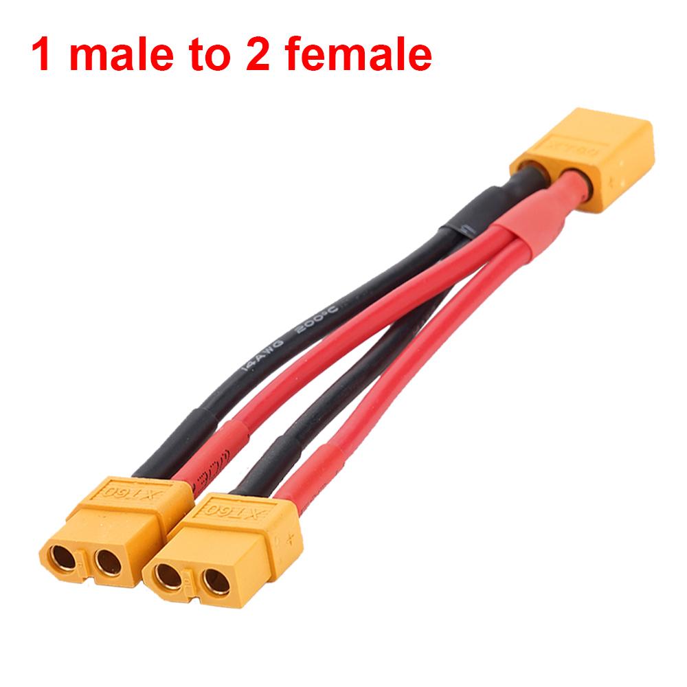 XT60 Male Female Bullet Connectors For RC Lipo Battery Battery Charger Motor 3-Way 14AWG Silicone Wire Dual Extension