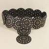 Western Adult Waist Belt with Adjustable Buckle Unique Metal Rivets Waistband PU Waist Belt for Rock Fan Wear Resistant
