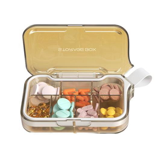 Pill Box Easy to Carry Pills Organizer with Handles And Leak-Proof Compartments Holder for Travel Gym Work
