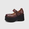 Fashion Wedges Shoes for Women 2025 Autumn New Chunky Heel Platform Mary Jane Shoes Simple and Stylish Women's Pumps Zapatos De Mujer