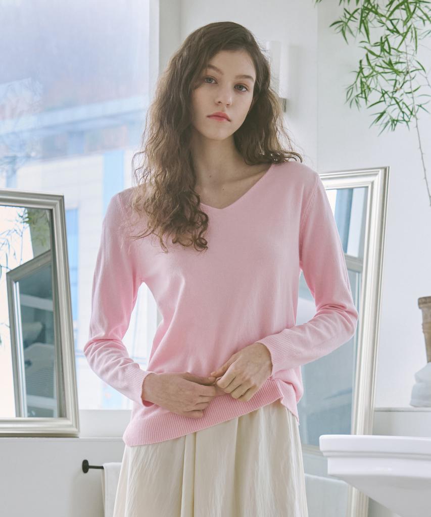 VISITINNEWYORK Basic V-Neck Knit (Vb2Lkf1)