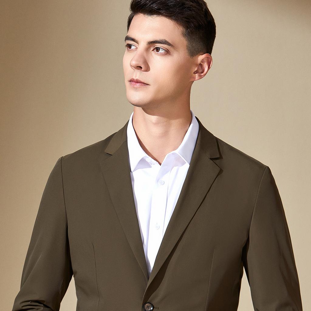 [Sleek and stylish, easy to maintain] Simple solid color suit for men's business and leisure, single west, not easily wrinkled suit jacket