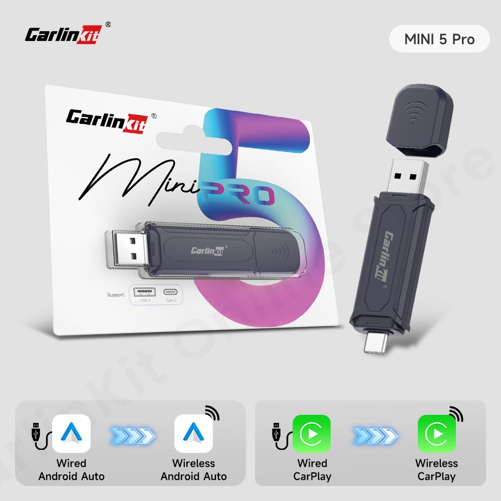 BIV1 CarlinKit 5.0 CarPlay Android Auto Wireless Adapter Dongle for Jaguar XE XF XJ E-PACE F-PACE F-PACE I-PACE F-TYPE Wired to Wireless