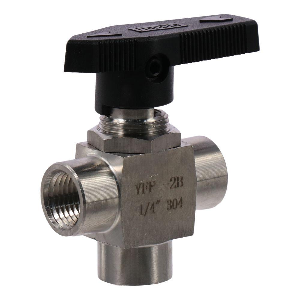 3 Way Ball Valve 1/4“ Air Tube Hand Valve Thread Spring Check Valve   Water Pipe Flow Control