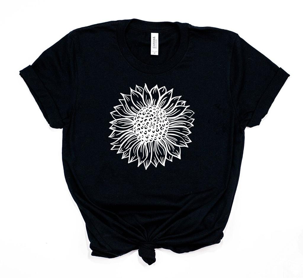 2020 Sunflower Shirt Women Floral Tees 