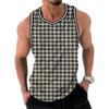 Retro Geometric Graphic Tank Tops For Men Casual Summer Sleeveless 3D Printed Vest Loose Quick