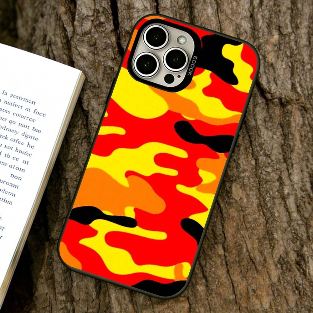 

Bright Camouflage Pattern Phone Case For iPhone 17,16,15,14,13,12,11 Plus,Pro Max,XS,Colorful Silver Phone case Funda Cover iPhone13Pro