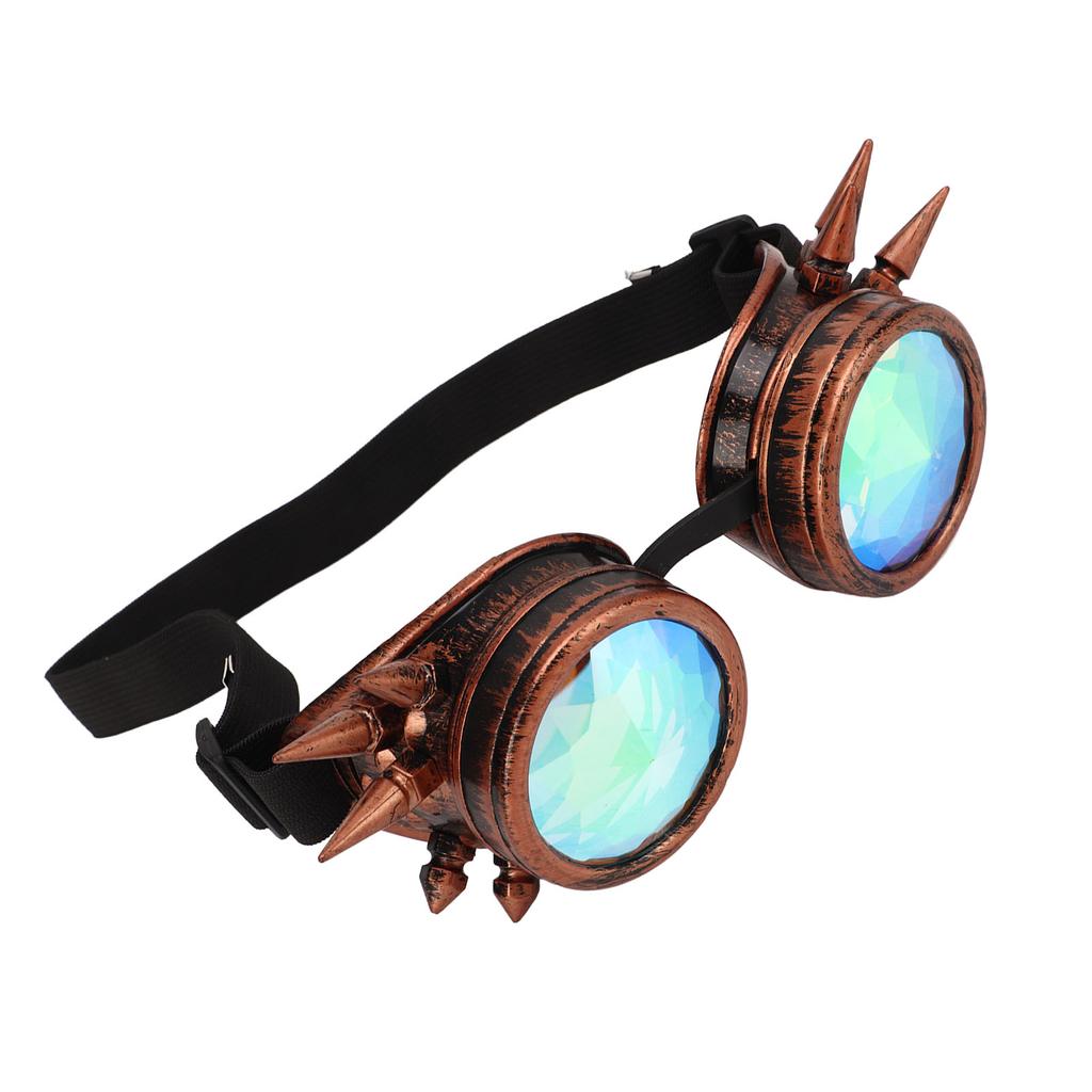 Halloween Kaleidoskop Rave Brille Regenbogen Kristallgläser Verstellbare Trippy Psychedelische Steampunk Brille