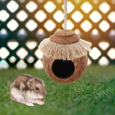 Coconut Shell Birds House Birdhouse Cage Nesting Hanging Toy Parakeet Bird and