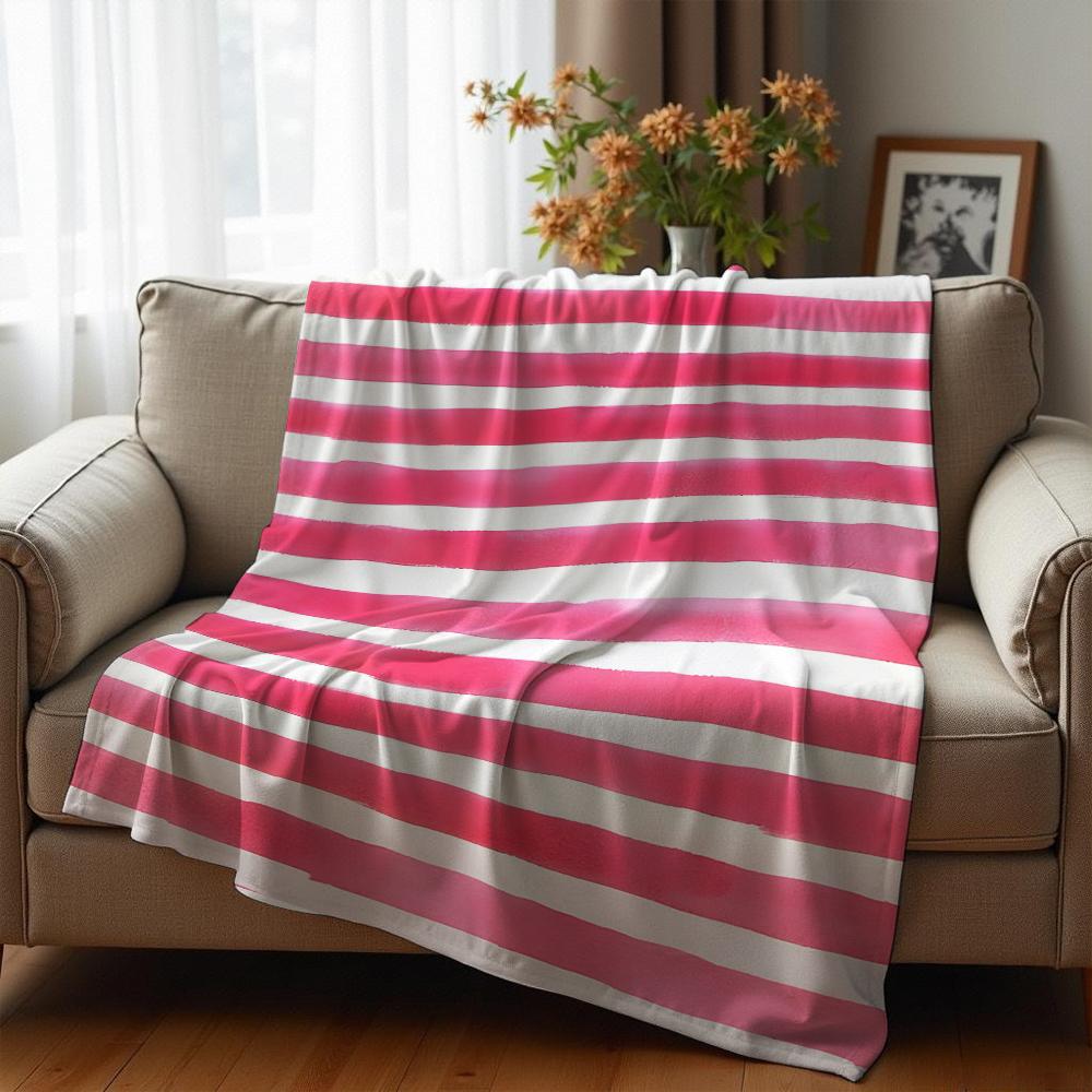 Watercolor Pink Heart Seamless Anime Cartoon Flannel Blanket Soft Warm Throw for Bedroom Sofa Car Kids Holiday Gift