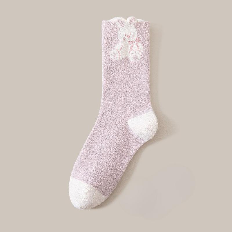 Winter and Autumn Thick and Warm Half-Size Fleece Women's Non-Loose-Material Mid-Calf Stockings Postpartum At-home Maternity Stockings