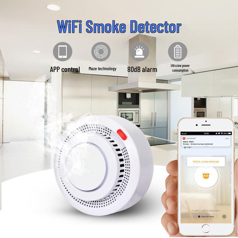 Graffiti Zigbee Smart Rauchmelder mit Tuya App Benachrichtigungen