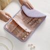 Foldable Jewelry Case Roll Travel Jewelry Organizer Portable For Journey Earrings Rings Diamond Necklaces Brooches Storage Bag