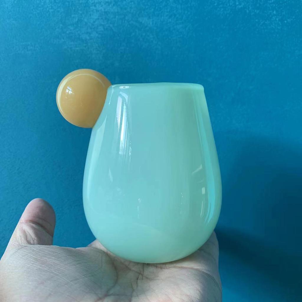 Cute Candy Colored Glass Cup, Creative Small Ball Milk Juice Cups, Women's Colorful Bubble Ball Cup, Heat-resistant Coffee Mug