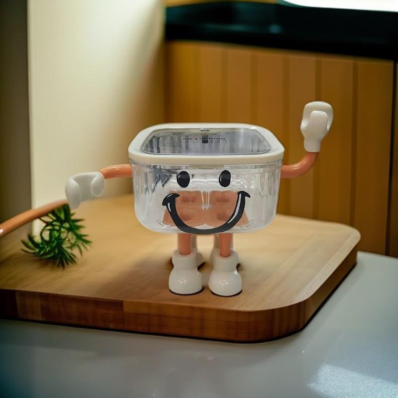 Transparent Desktop Trash Can with Lid - Stylish Hair Accessories and Storage Box