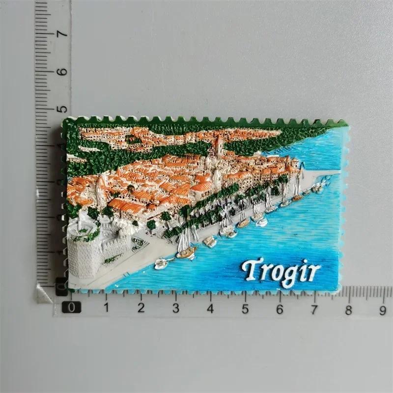 Μαγνήτης ψυγείου Croacia Τουριστικό σουβενίρ Kroatie Mediterranean Split Trogir Hvar Trogir Μαγνητικά αυτοκόλλητα ψυγείου Χάρτης της Κροατίας