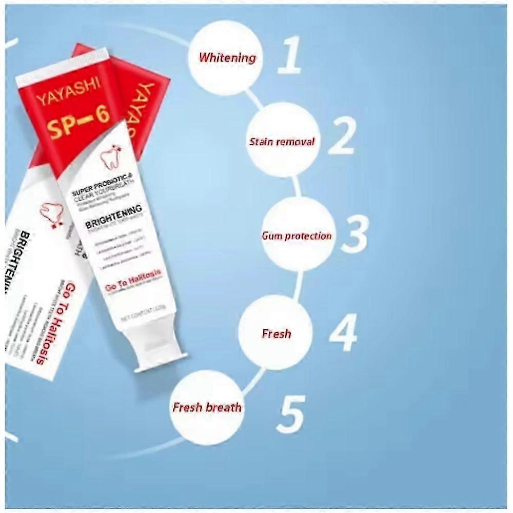 SP-6 Probiotic Whitening Toothpaste with SP4 Fresh Breath Enzyme, Brightening & Stain Removing for Teeth Whitening and Fresh Breath