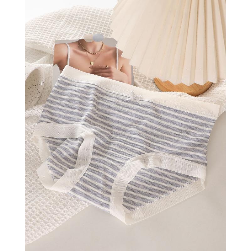 Minimally Clean New Style Striped Panties with No Trace and Antibacterial Triangle Women’s Panties