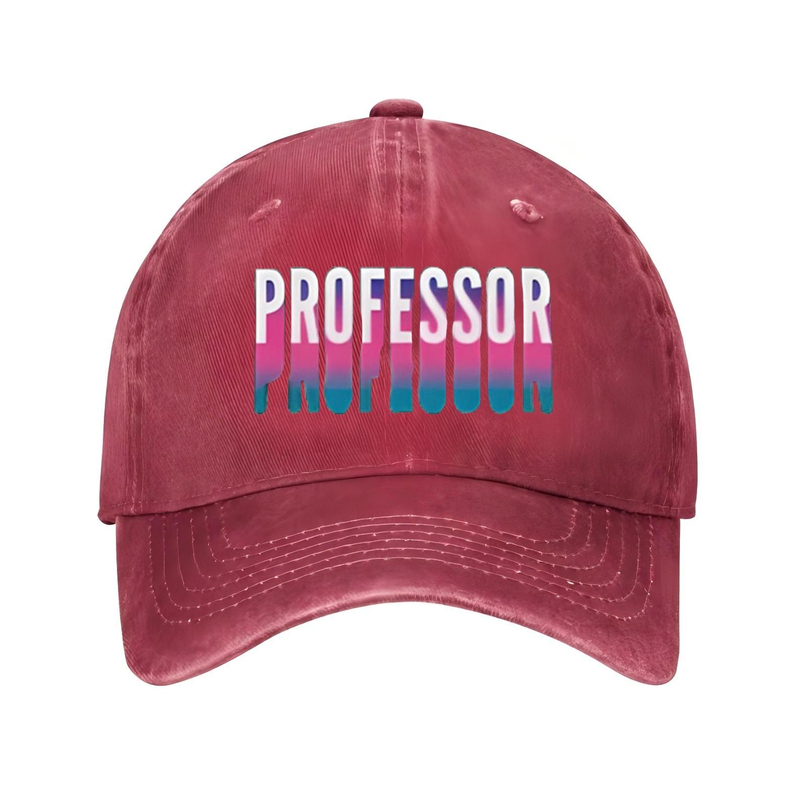 Professor Bi Pride Gradient Baseball Cap Unisex Polyester Casual Sporty Teacher Hat Adult One Size