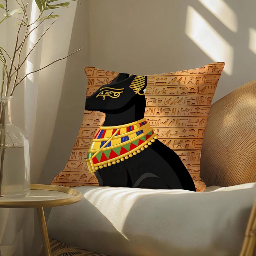 Retro Culture Ancient Egyptian Art Pillow Case Pattern Printed Pillowcase For Living Room Sofa Cushion Cover & Bedroom Decor