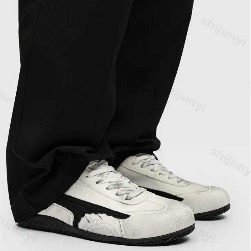 Fashion Men's Casual Flats 2025 Autumn New Fashion Outdoor Non Slip Cross Tied Sneakers Lightweight Comfortable Vintage Vulcanized Shoes