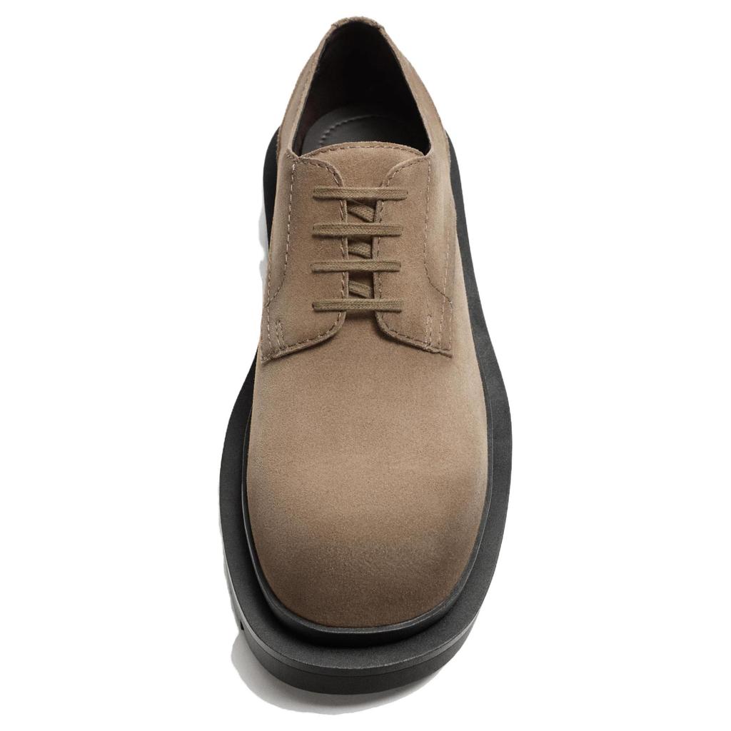 Zara Mode Minimalistisch Used-Look Wildleder Dicke Sohle Freizeitschuhe Herren Sneaker Braun 12411520-38
