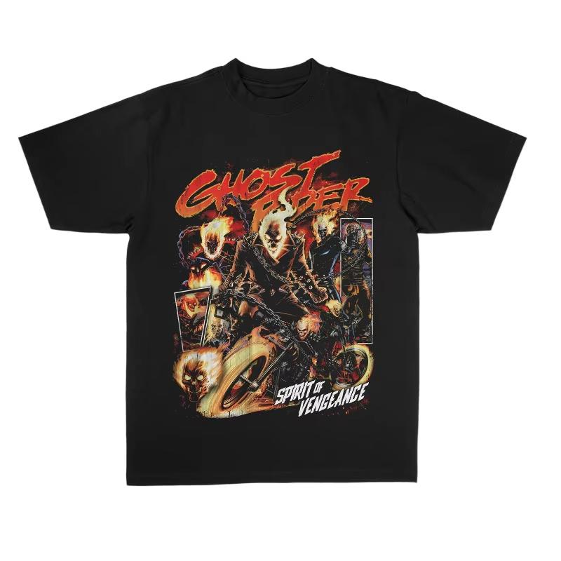 2026 Ghost Rider Spirit of Vengeance TShirt Oversized Cotton Hip Hop Casual Crew Neck Short Sleeve Tee for Men and Women Marvel M