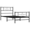 Struttura Letto in Metallo con Testiera e Pediera Nera 90 x 190 cm