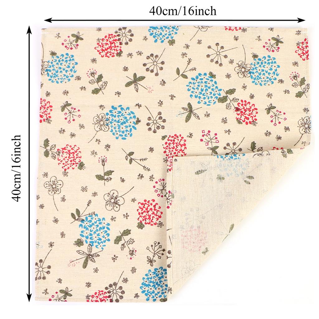 4PCS 40x40CM Floral Printed Cloth Napkins Japanese Style Dinner Dish Towel Wedding Restaurant Bar Table Mat Serviette De Table