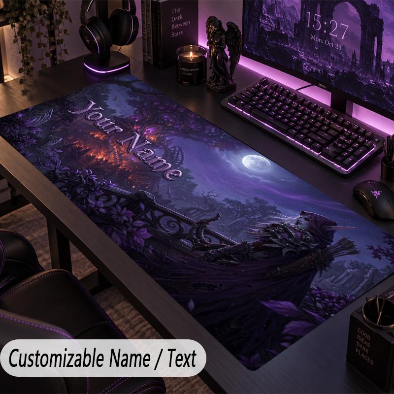 Custom Text Big Mousepad, Extended Desk Pad For Laptop Work GameWorld of Warcraft