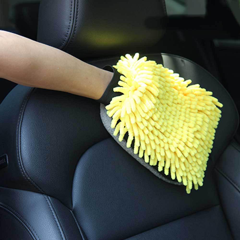 Double-Sided Waterproof Chenille Car Wash Gloves - Long Pile Coral Fleece for Effective Dust Removal