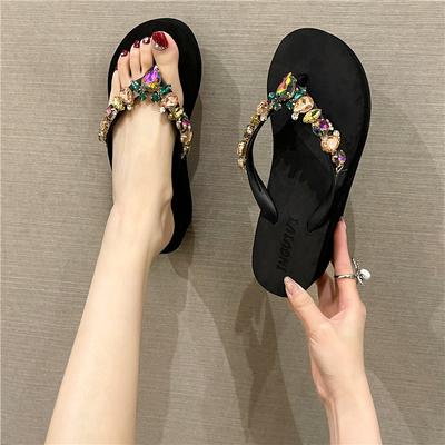Coordinating Outdoor Flip Flops for Women, Sexy Slippers, Biscuit Decoration, Casual Indoor Shoes, Female Fashion, Summer