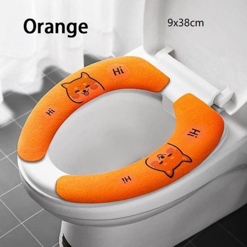 Universal Toilet Seat Cover Soft Cartoon WC Paste Toilet Sticky Seat Pad Washable Bathroom Warmer Seat Lid Cover Pad Cushion