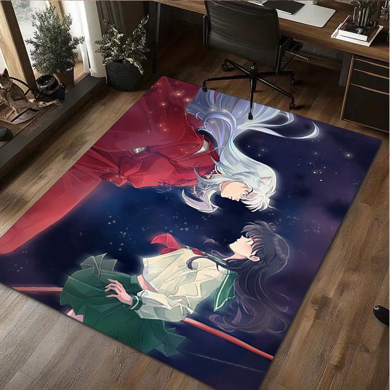 1Pc Inuyasha Print Rug - Home Decoration Carpet For Living Room Bedroom Flooring Computer Chair Area Rug