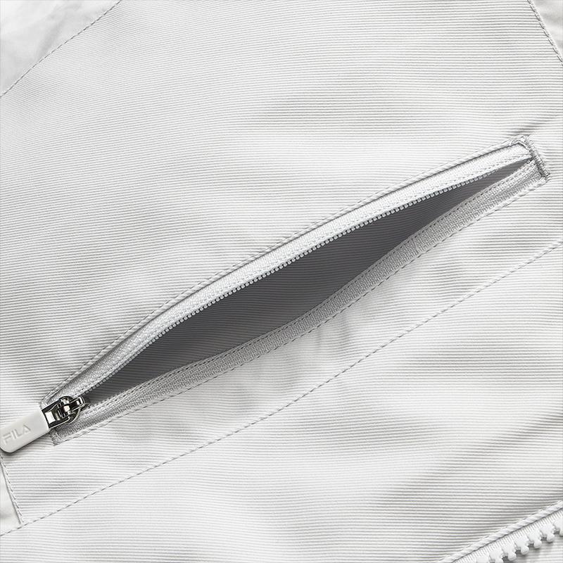 Fila Original Fashion Casual Sports Versatile Work Style Duck Down Warm Mid-Length Hooded Down Jacket Men Outerwear Cool-Stone-White F11M549902FWT