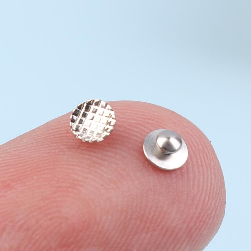 10Pcs/Bag Dental Orthodontic Lingual Button Bonded Eyelet Traction Hook Bondable Metal Mesh Base Bond Bonding Tongue Side Buckle