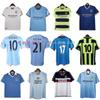 Manchester City Retro Fotbalový Dres Pánský Dámský Fanoušci 2001-2025 Vintage Fotbalový Dres Vlákno z Bambusového Uhlí