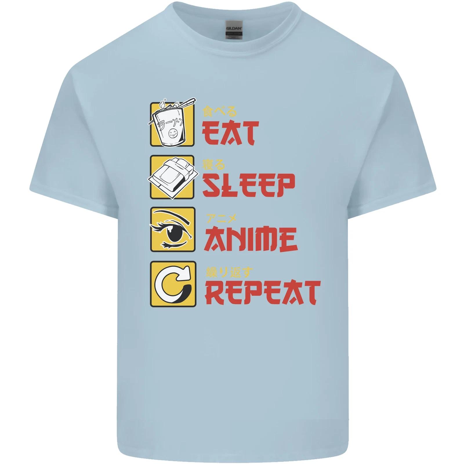 Eat Sleep Anime Repeat Kids T-Shirt Childrens L