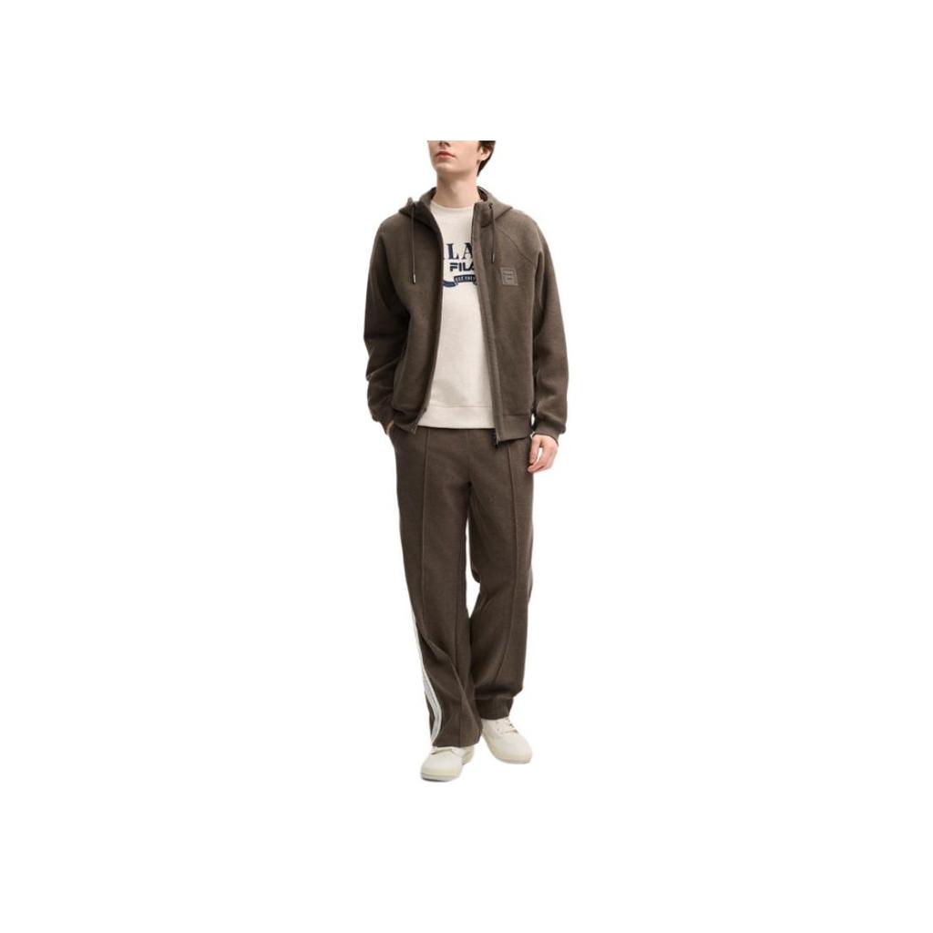 Fila Milano Serie Kapuzenmode Locker Vielseitige Jacke Herrenjacken Braun F11M515501F-BN