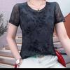 2025 Summer Mesh Crew Neck Short Sleeve Slimming T-Shirt