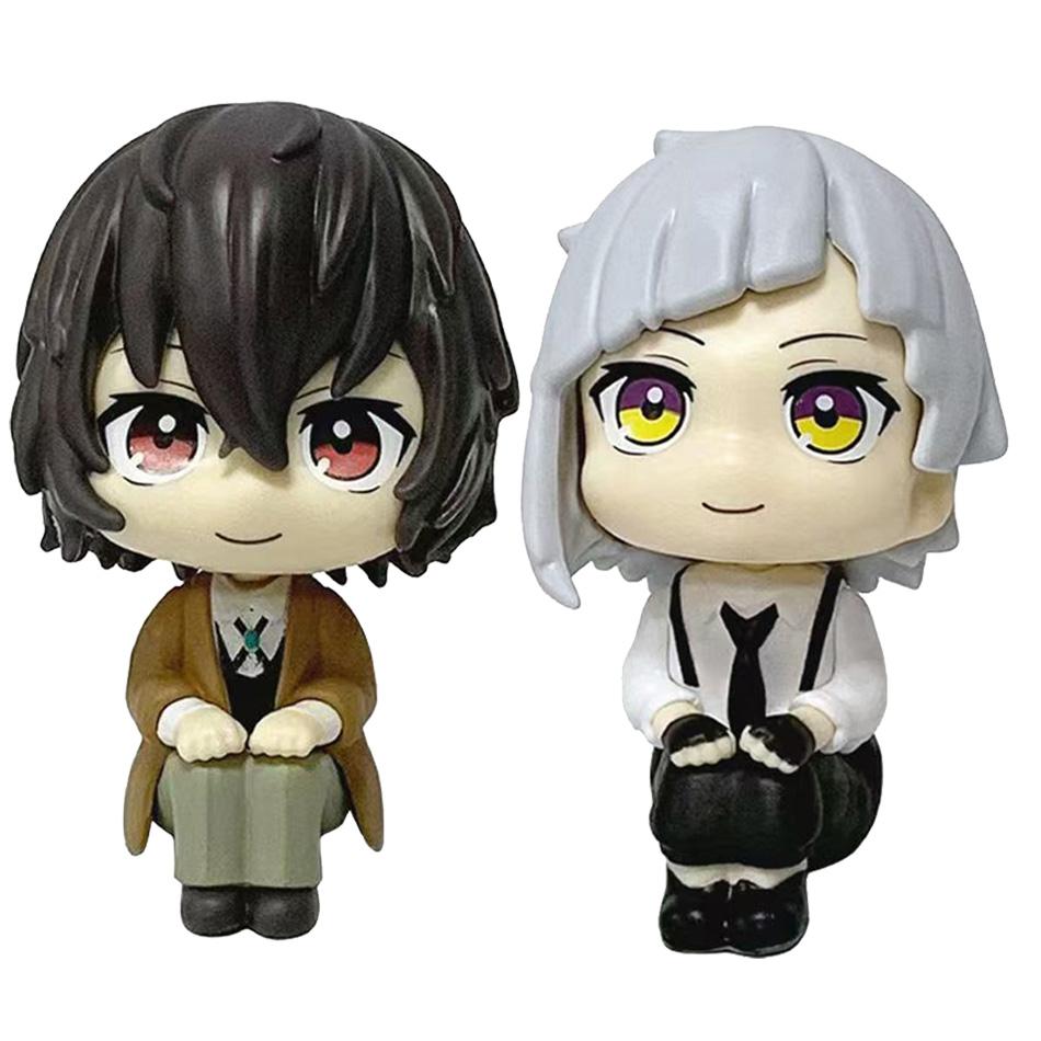 Stray Bungou Dogs Anime Figure - Nakajima Atsushi  Dazai Osamu Q Version Action Figures 10Cm Pvc Collectible Toys