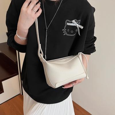 New Women's Bag Exquisite Lychee Pattern Commuter Solid Color Messenger Bag Fashionable Shoulder Bag Women