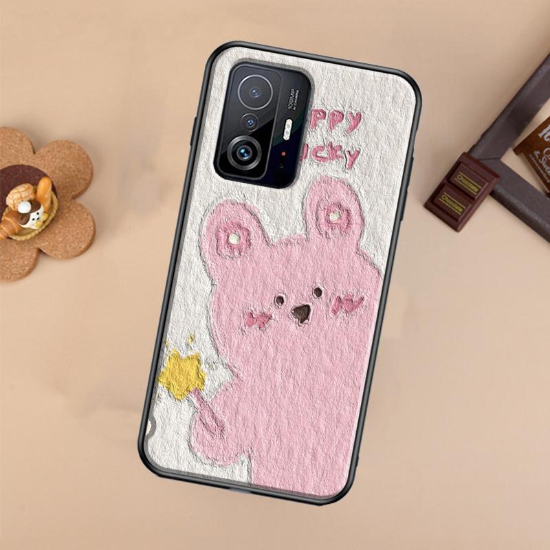 Kawaii Bears Rabbit Oil Painting Case For Xiaomi 14T 11T 12T 13T Pro 13 14 Ultra POCO X7 Pro X3 X5 F3 F5 F6 M6 X6 Pro Cover