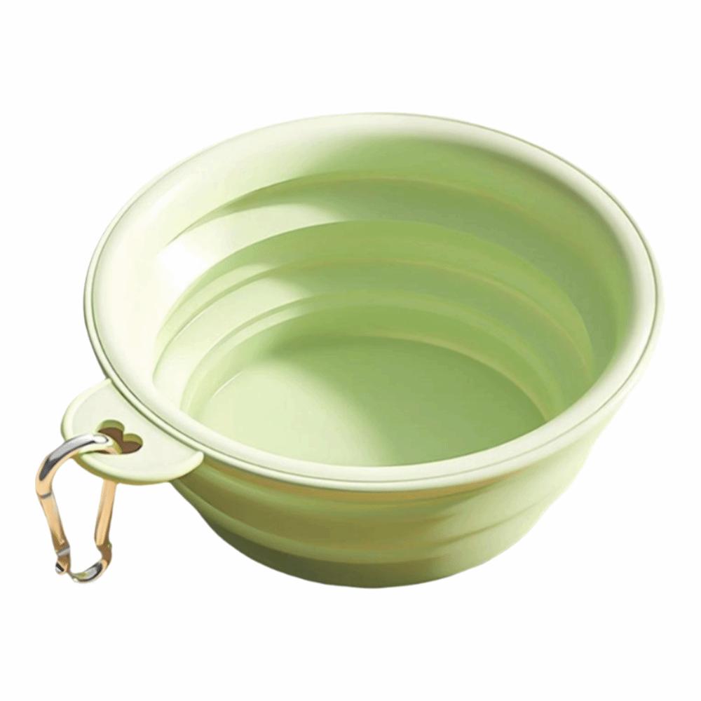 Collapsible Pet Dog Food Water Bowl with Carabiner Pet Accessories Folding Supplies Dishes Silicone Cats Pet Folding Bowl