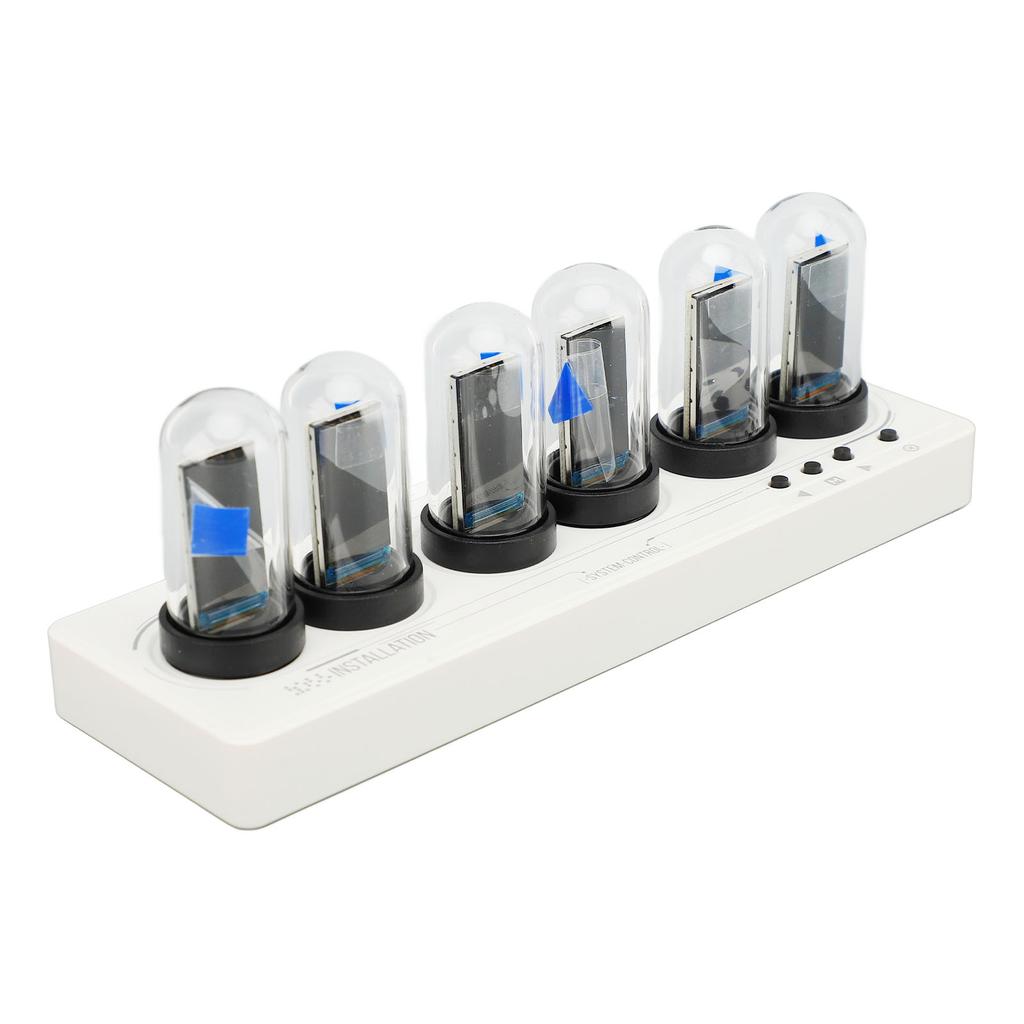 Tube Clock Kit Wireless Control with 6 Bit LCD Screen 12 24 Hours RGB Backlit Desktop Decoration