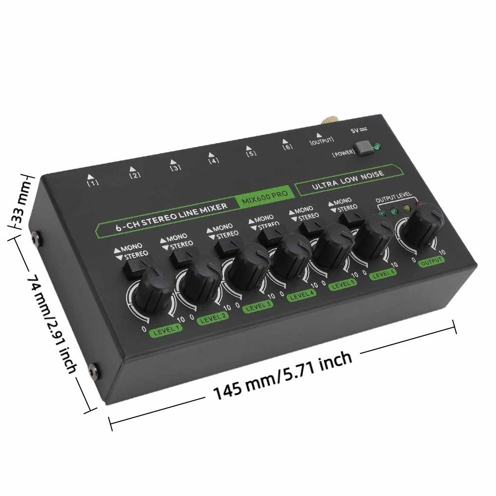 with RGB Lights 6 Channel Mixer Sound Mixer Surround Sound Stereo Mixer  Stage Performance