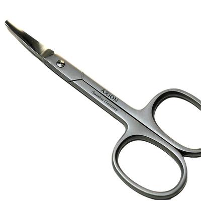 German AXiON Stainless Steel Baby Nose Hair Scissors with a Premium Smoke Finish (Rounded/Curved Tips) #slg007728fba