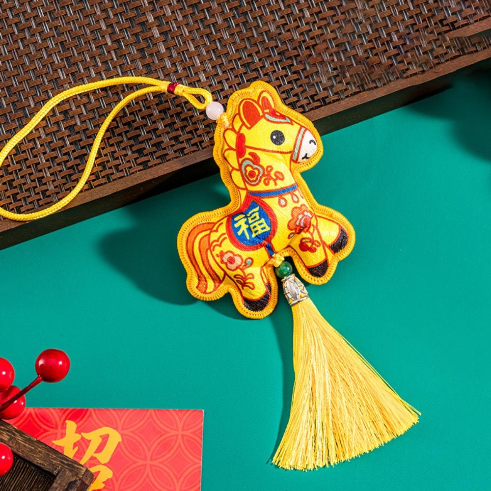 Embroidery Zodiac Mascot Pendant Blessing Car Hanging Pendant Horse Incense Bag Spring Festival